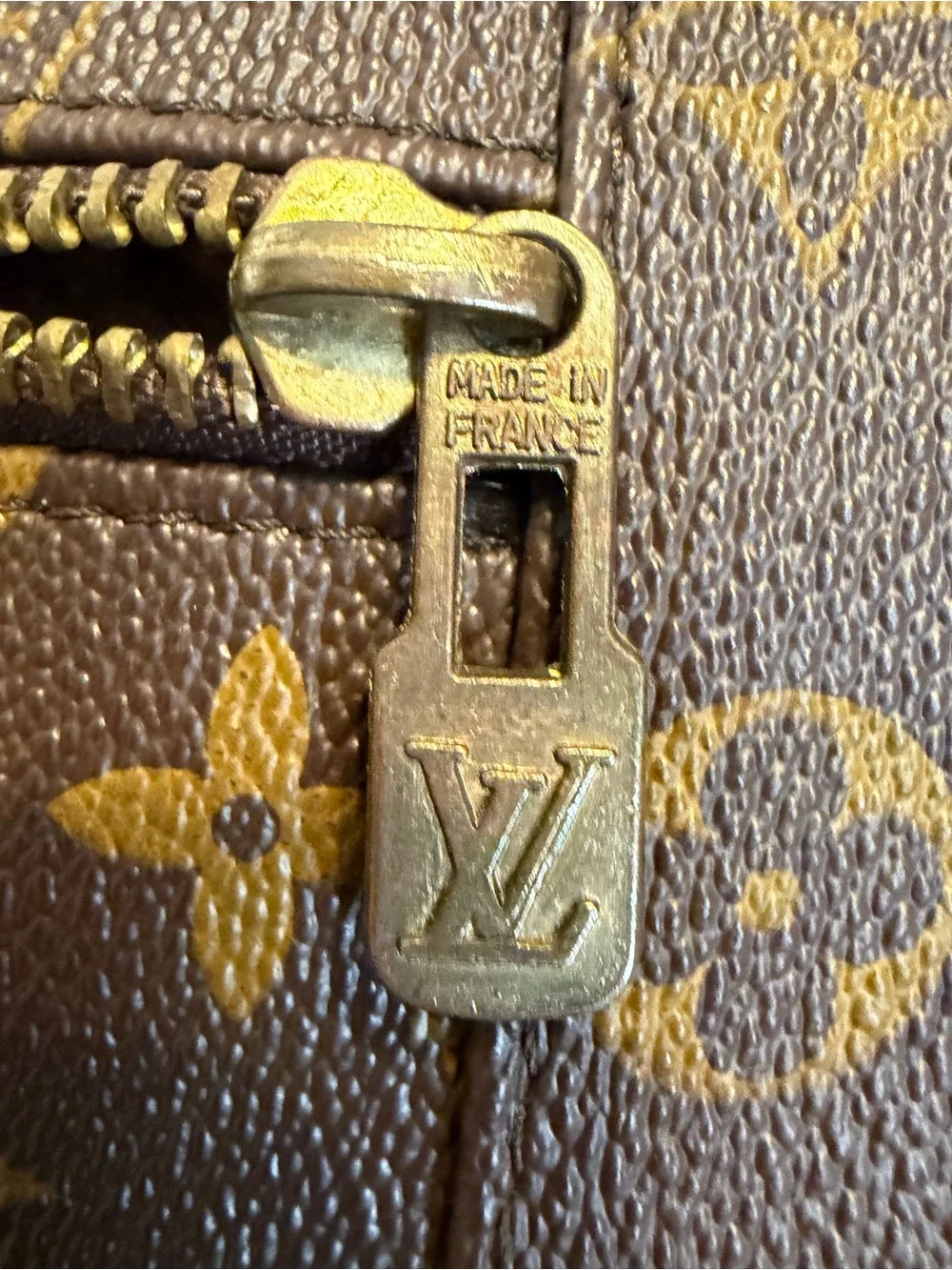 Louis Vuitton Brown Monogram Canvas Briefcase with Tan Leather Trim
